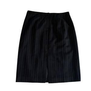 Armani Collezioni Black Pinstripe Pencil Skirt Italy Size 12 Lined